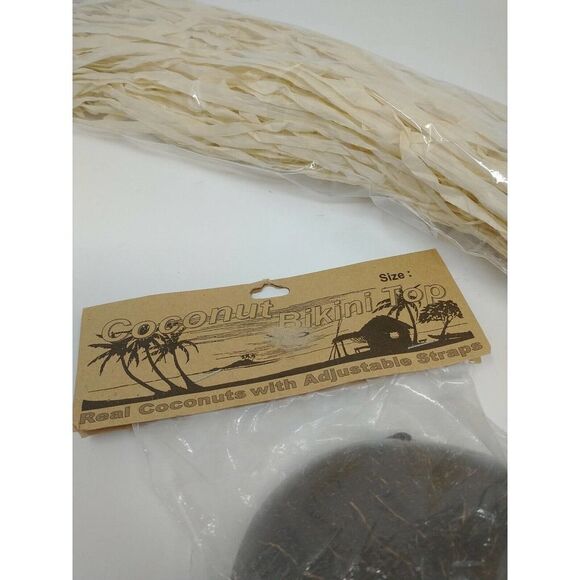 Coconut Bikini Tops USA Leis grass skirts for summer pool party Adjustable Sizes - Picture 4 of 7